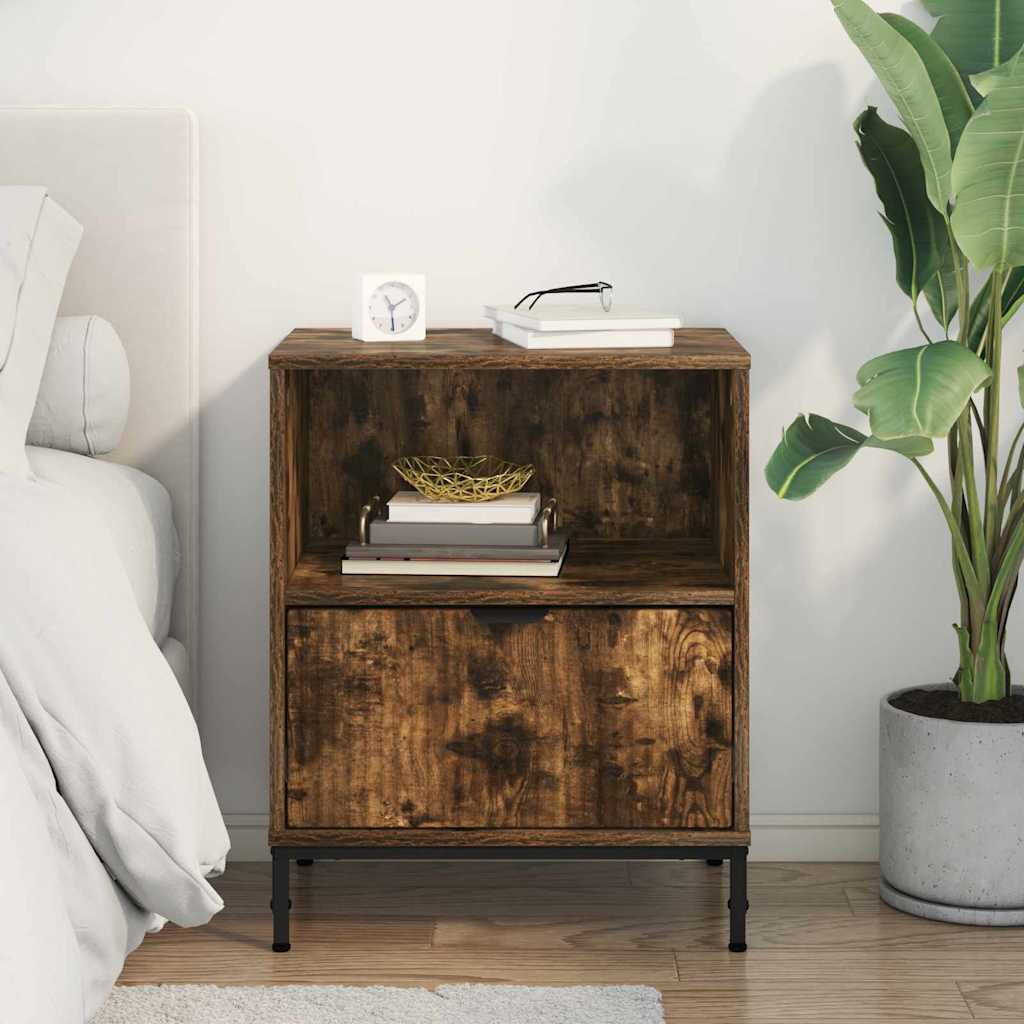 Armadio da Notte Rovere fumo 49 x 36 x 61 cm Legno multistrato