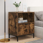 Armadio da Notte con cassetto 2 pcs Rovere fumo 49 x 36 x 61 cm