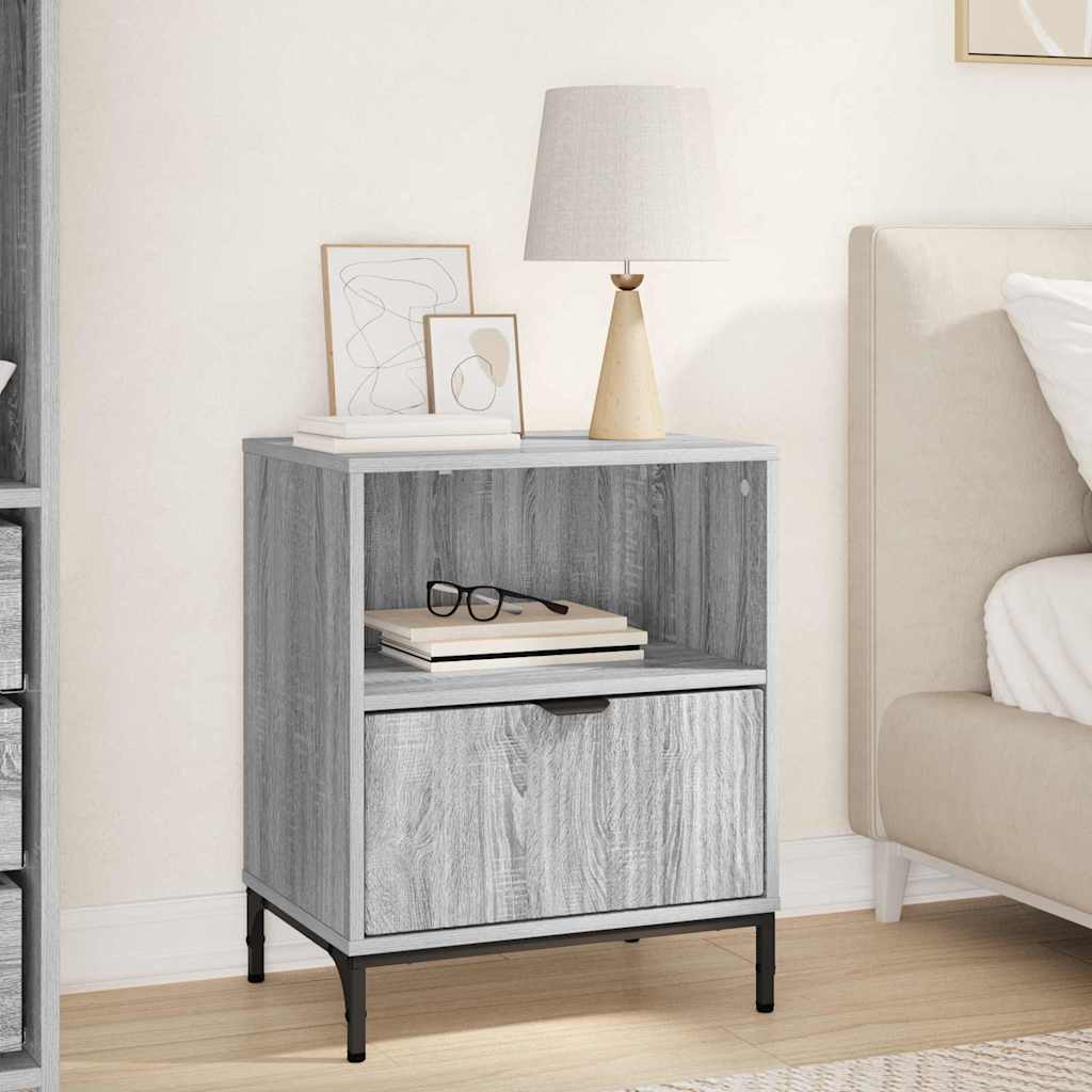 Armadio da Notte con cassetto Grigio sonoma 49 x 36 x 61 cm