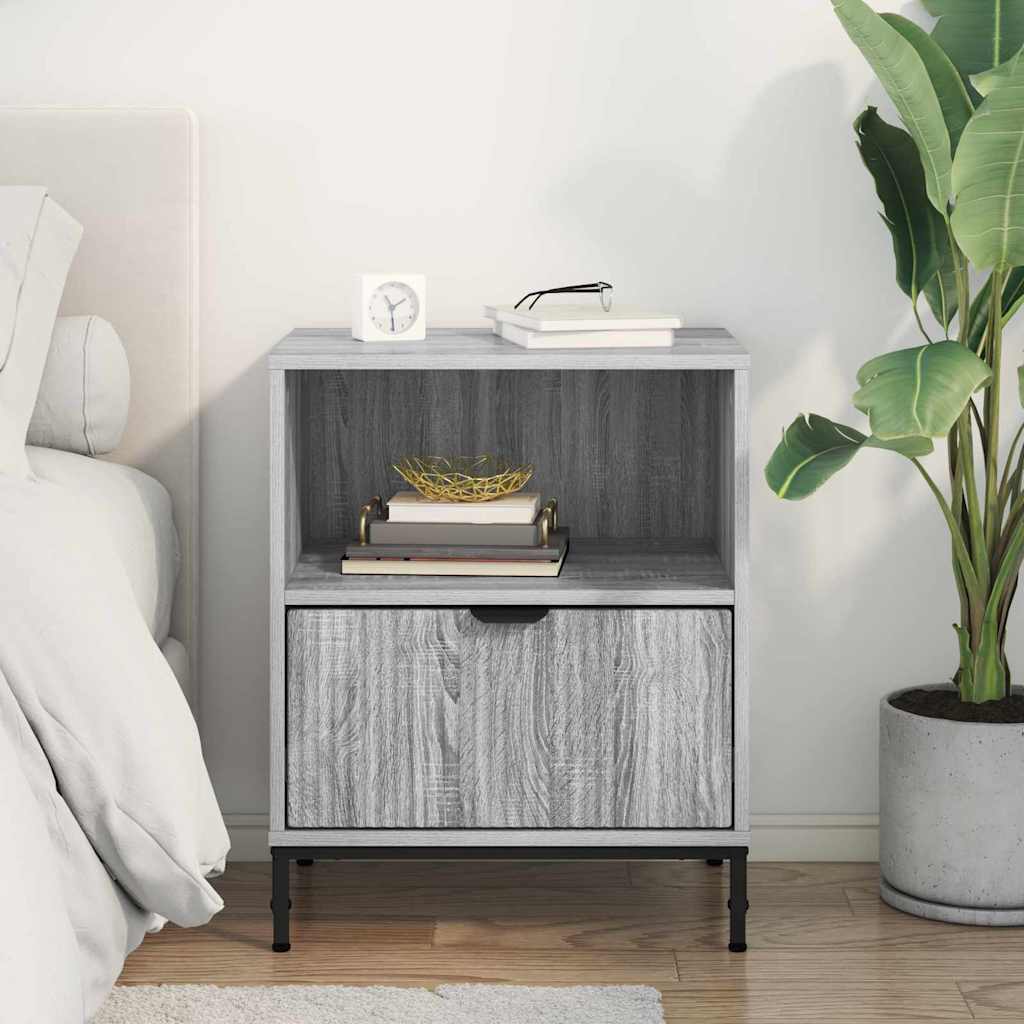 Armadio da Notte con cassetto Grigio sonoma 49 x 36 x 61 cm