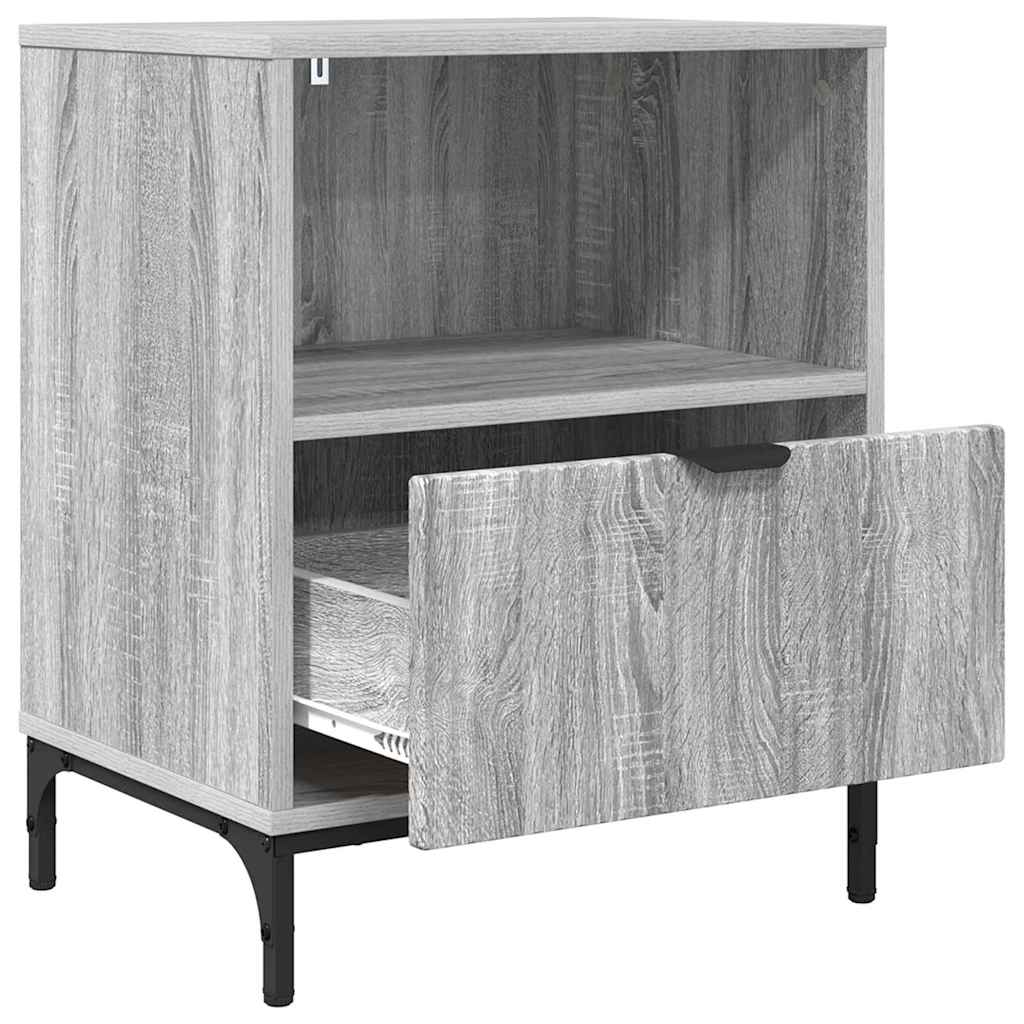 Armadio da Notte con cassetto Grigio sonoma 49 x 36 x 61 cm