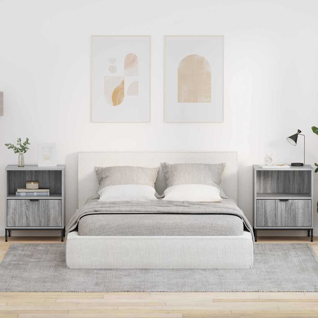 Armadio da Notte 2 pcs Grigio sonoma 49 x 36 x 61 cm