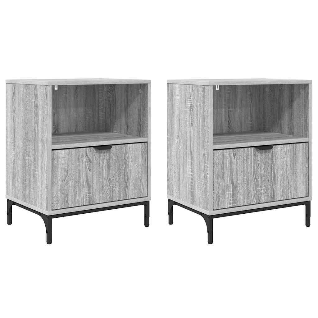 Armadio da Notte 2 pcs Grigio sonoma 49 x 36 x 61 cm