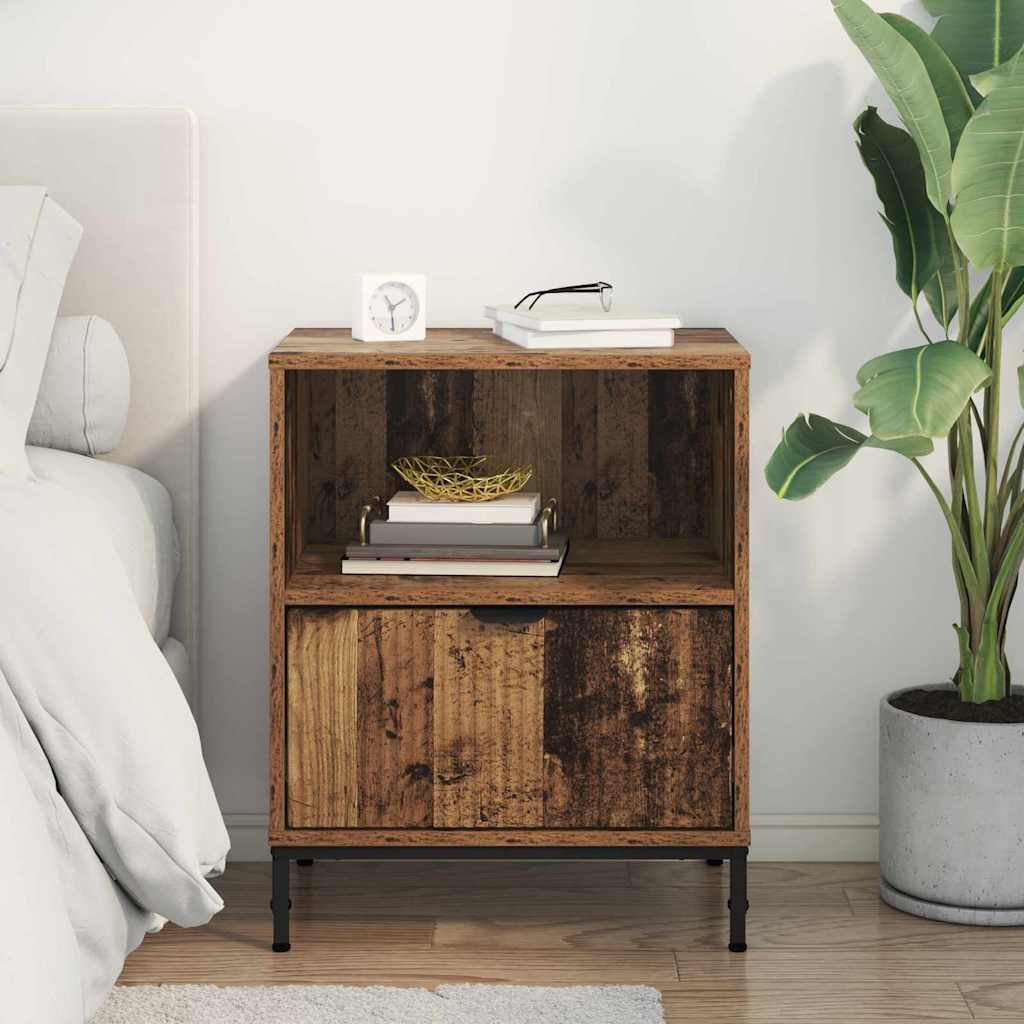 Armadio da Notte con cassetto Legno vecchio 49 x 36 x 61 cm