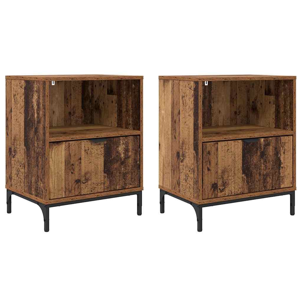 Armadio da Notte 2 pcs Legno vecchio 49 x 36 x 61 cm