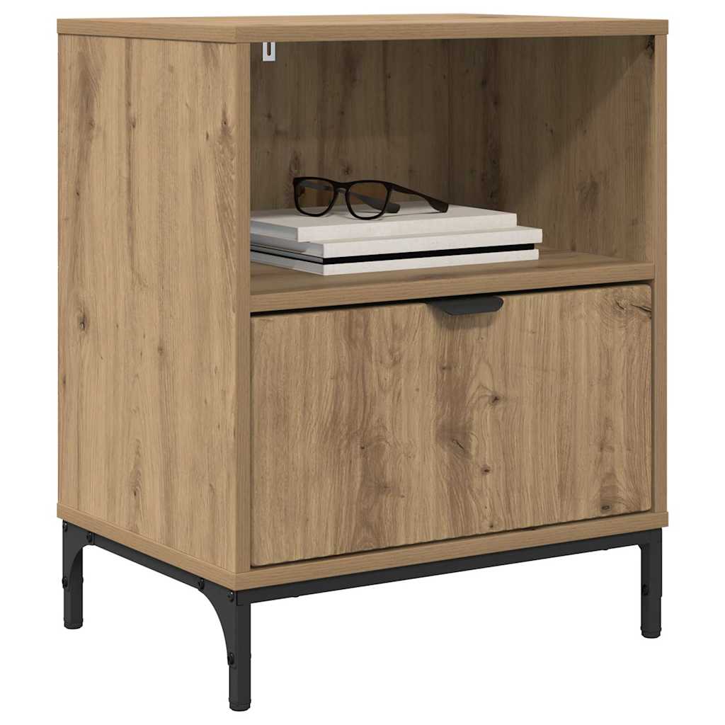 Armadio da Notte 2 pcs rovere artigianale 49 x 36 x 61 cm