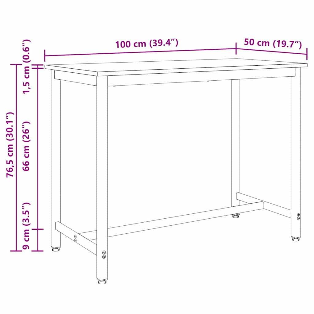 tavolo Rovere Sonoma 100 x 50 x 76,5 cm