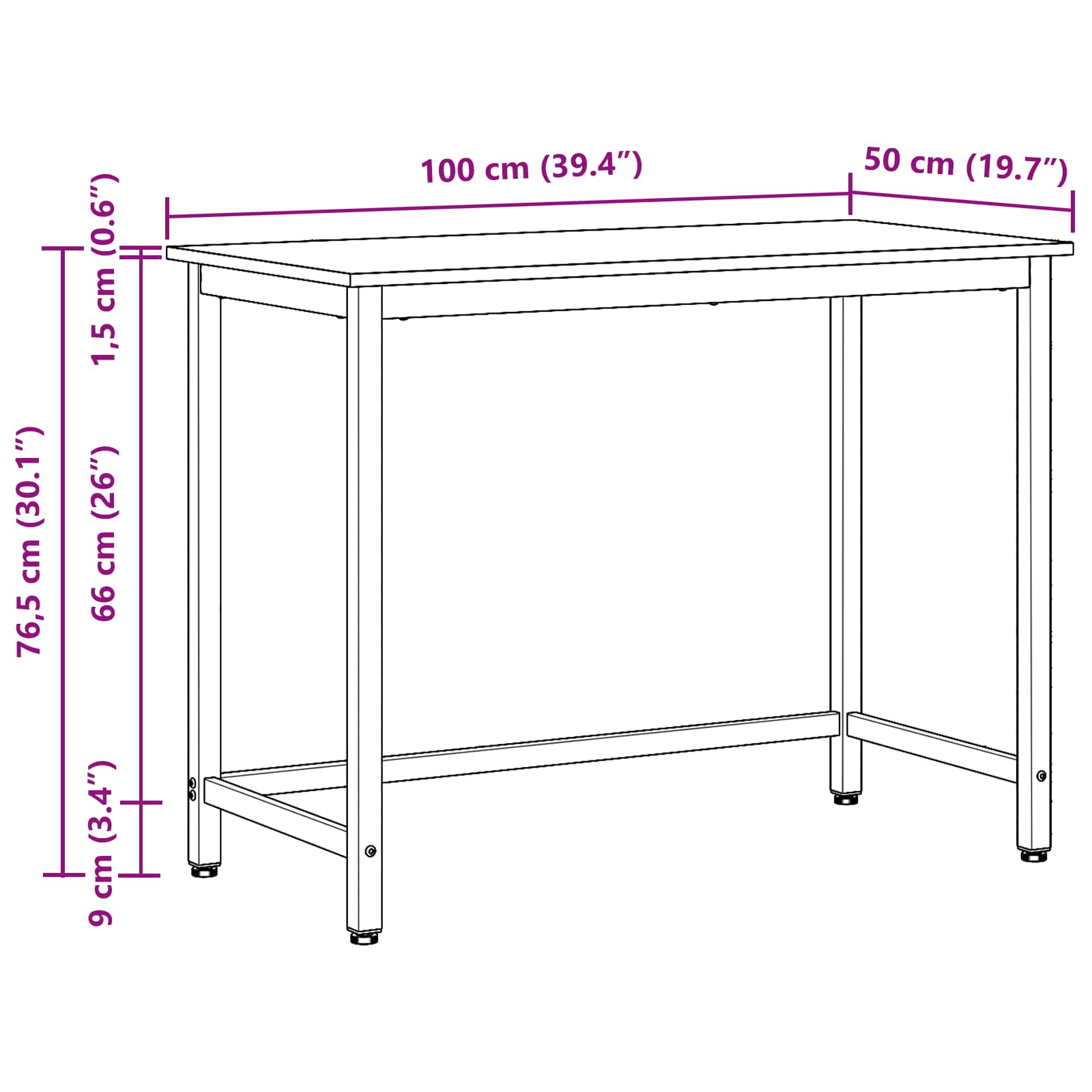 tavolo Rovere Sonoma 100 x 50 x 76,5 cm