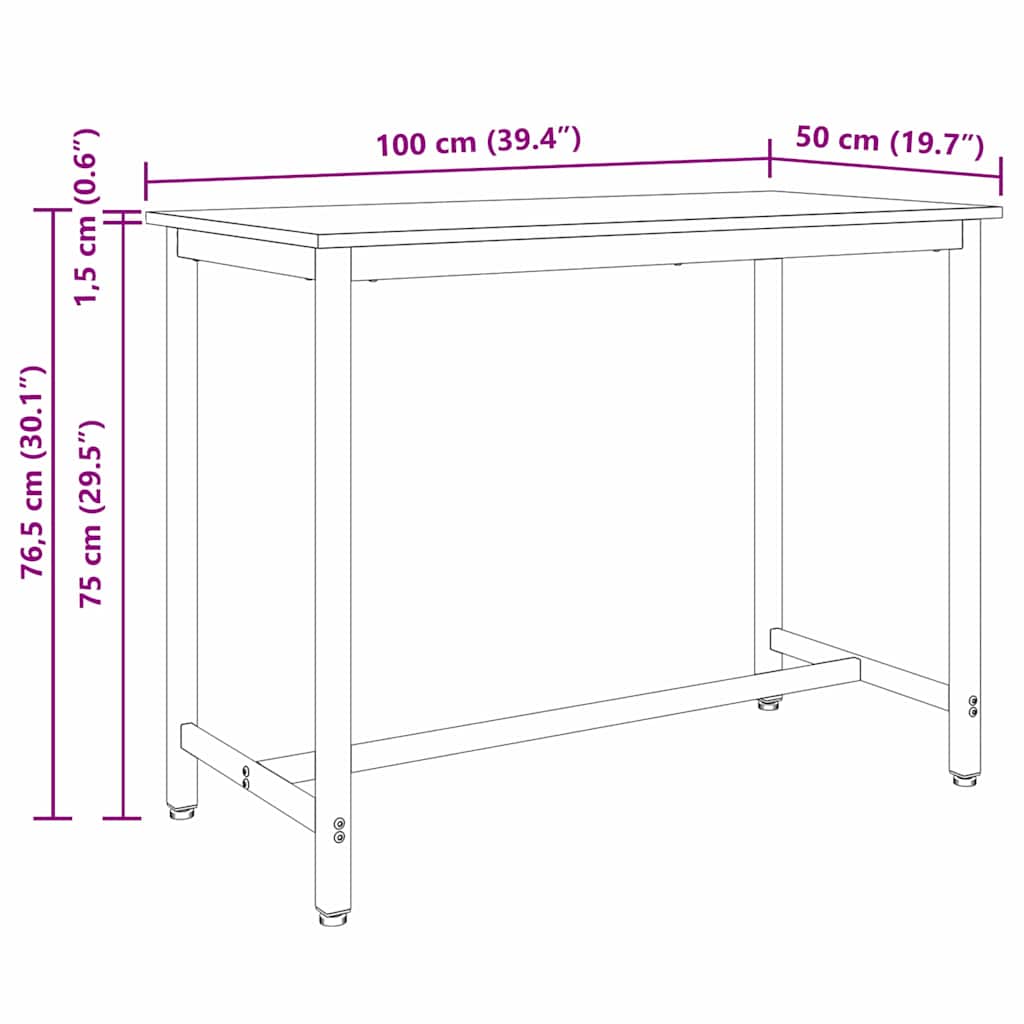 tavolo Rovere Sonoma 100 x 50 x 76,5 cm