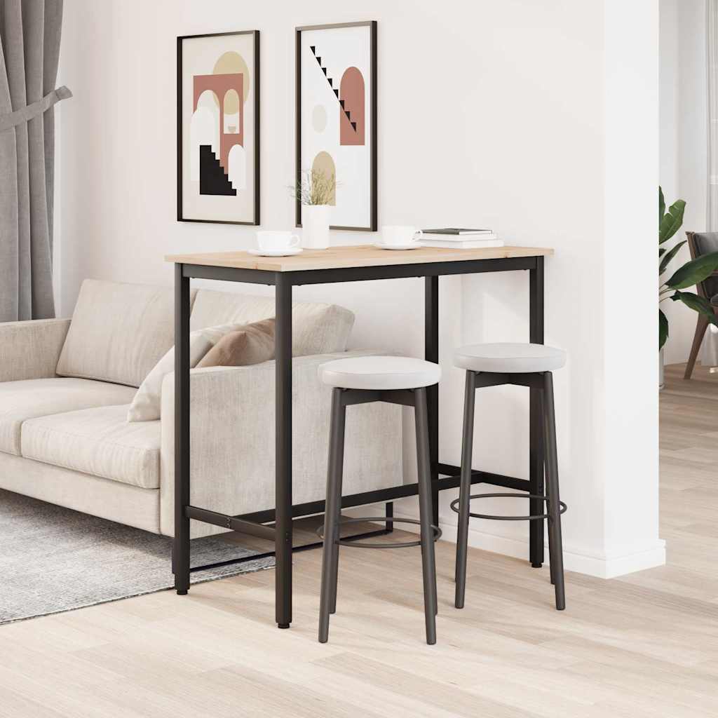 tavolo Naturale 100 x 50 x 91 cm Legno ingegnerizzato e acciaio
