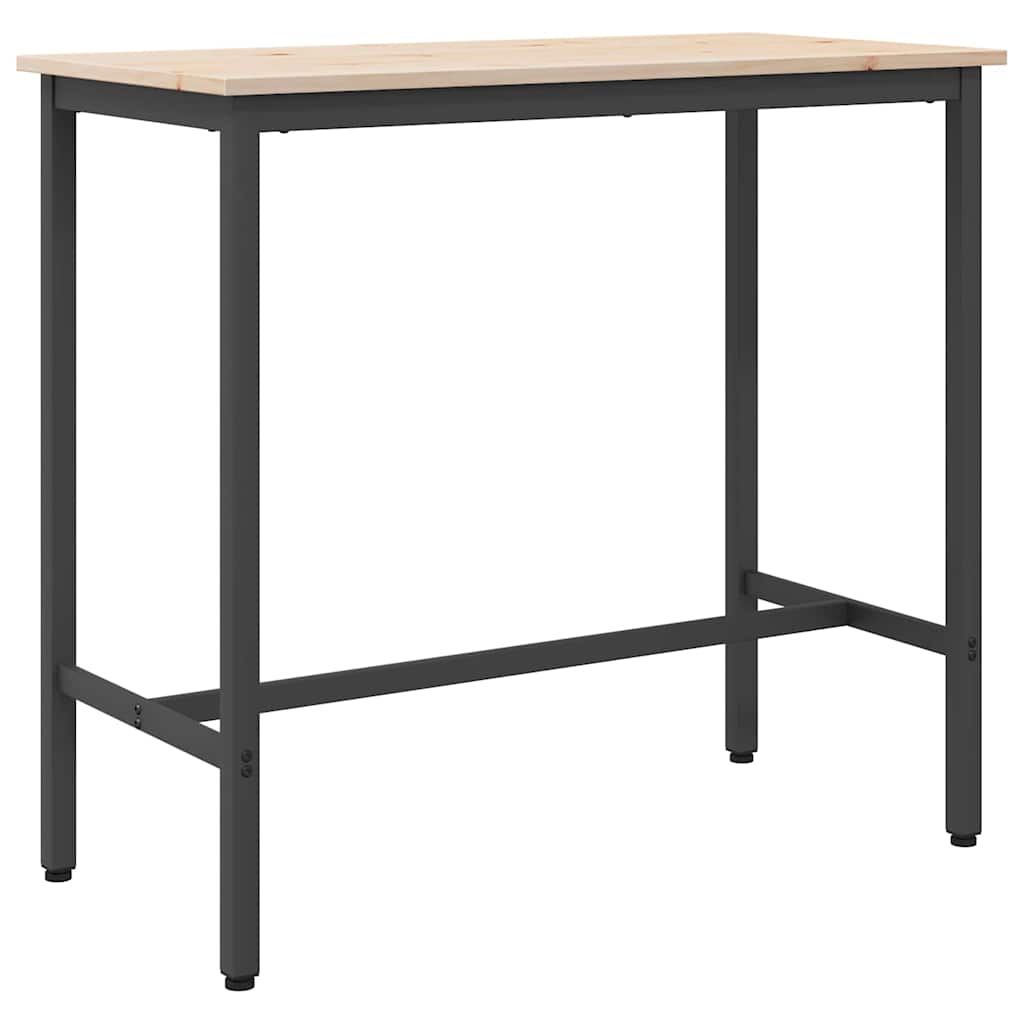 tavolo Naturale 100 x 50 x 91 cm Legno ingegnerizzato e acciaio