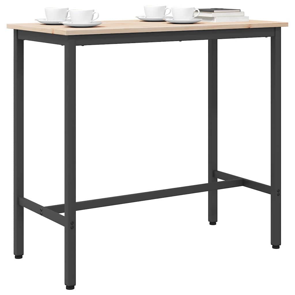 tavolo Naturale 100 x 50 x 91 cm Legno ingegnerizzato e acciaio