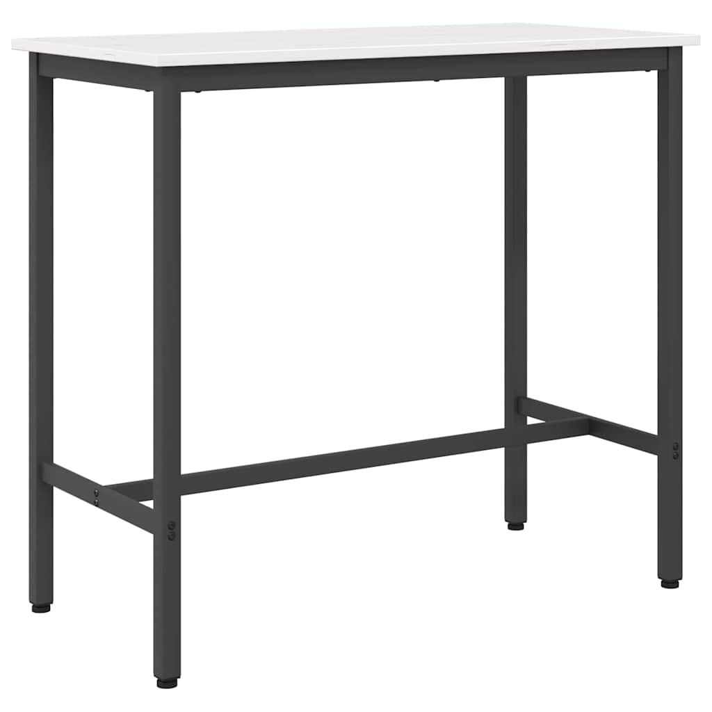 tavolo Bianco 100 x 50 x 91 cm Legno ingegnerizzato e acciaio