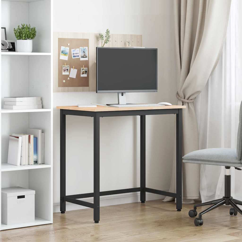 tavolo Naturale 80 x 50 x 77 cm Legno ingegnerizzato e acciaio