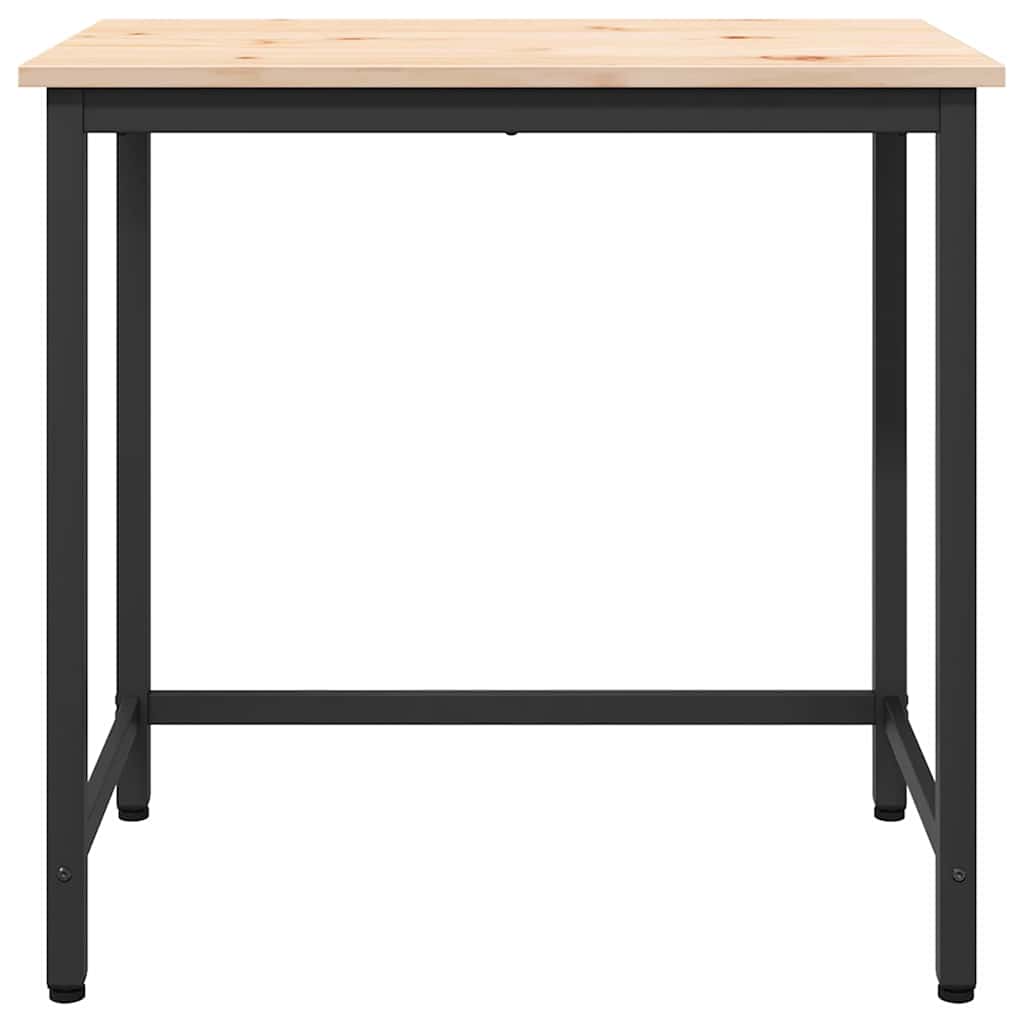 tavolo Naturale 80 x 50 x 77 cm Legno ingegnerizzato e acciaio