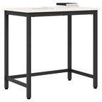 tavolo Bianco 80 x 50 x 77 cm Legno ingegnerizzato e acciaio