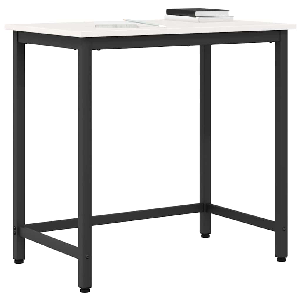 tavolo Bianco 80 x 50 x 77 cm Legno ingegnerizzato e acciaio