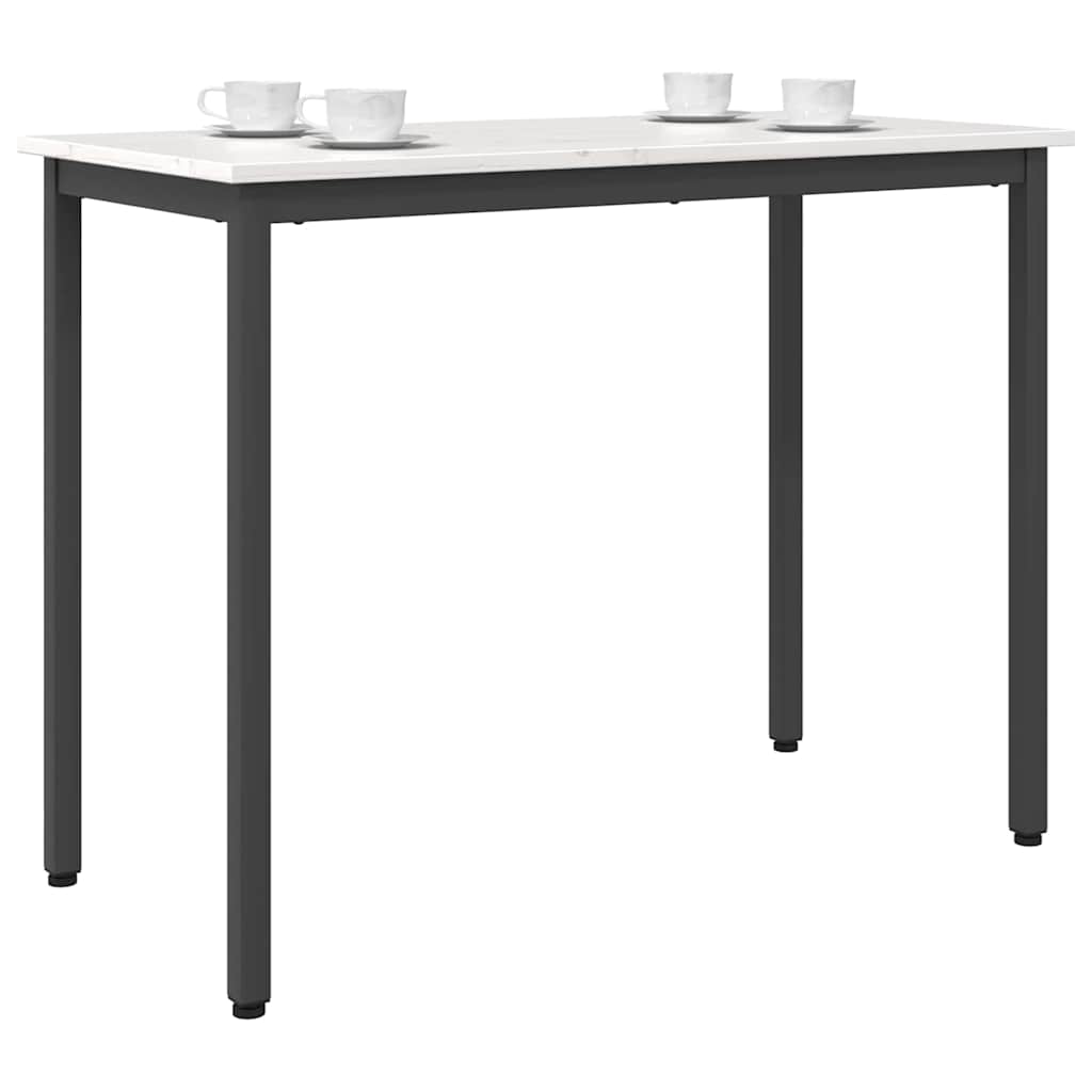 tavolo Bianco 100 x 50 x 77 cm Legno ingegnerizzato e acciaio