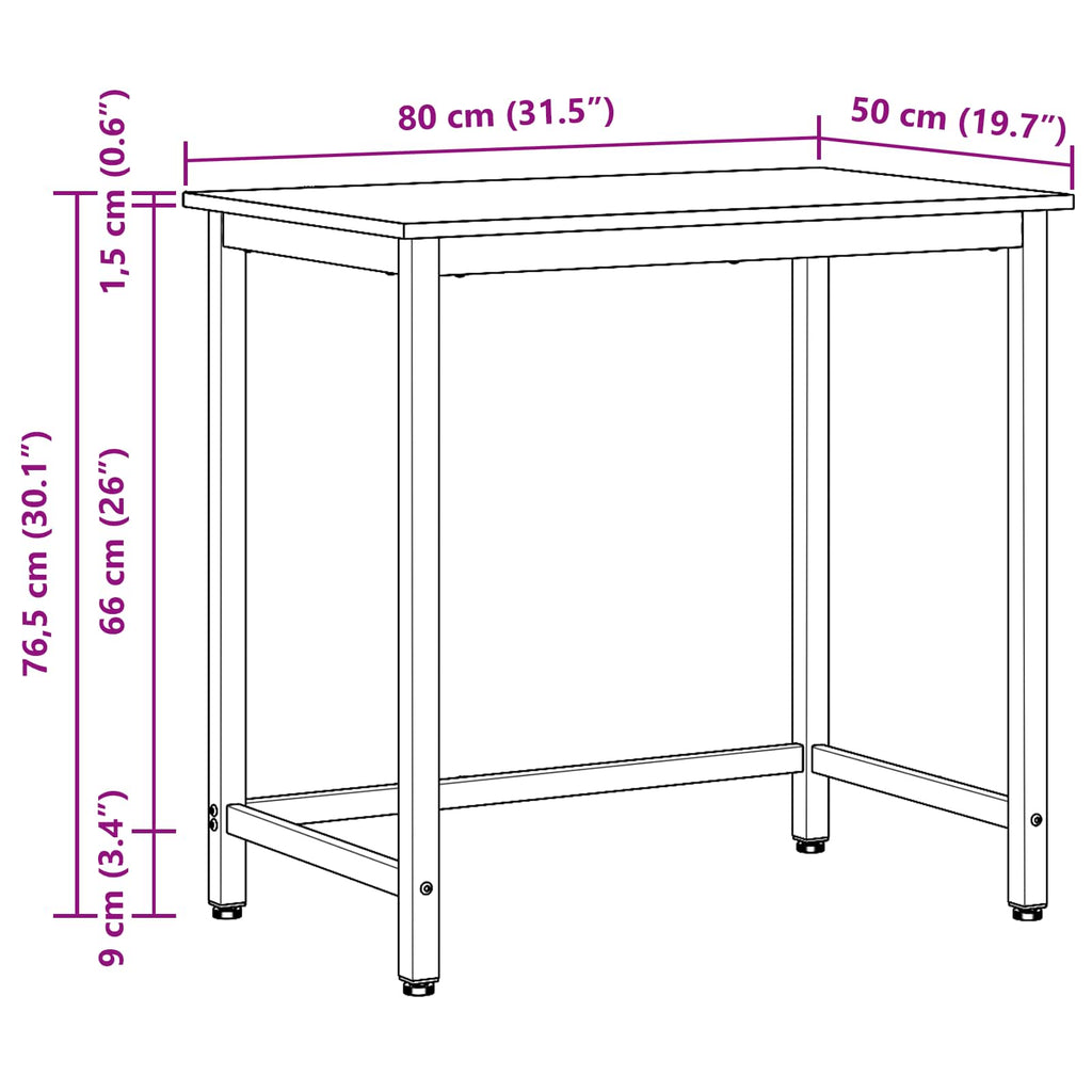tavolo Grigio Sonoma 80 x 50 x 76,5 cm
