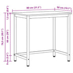 tavolo Grigio Sonoma 80 x 50 x 76,5 cm