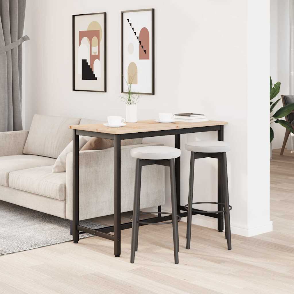 tavolo Naturale 100 x 50 x 77 cm Legno ingegnerizzato e acciaio