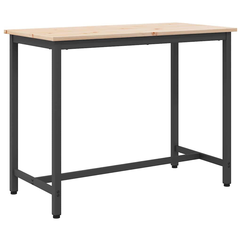 tavolo Naturale 100 x 50 x 77 cm Legno ingegnerizzato e acciaio