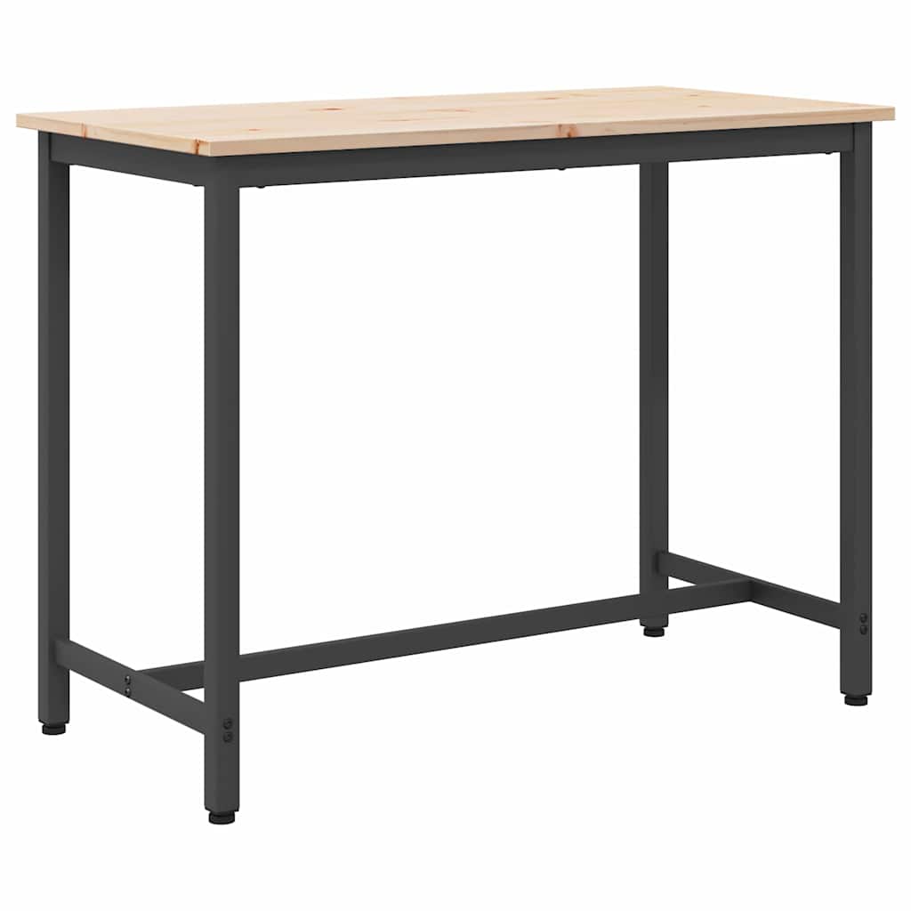 tavolo Naturale 100 x 50 x 77 cm Legno ingegnerizzato e acciaio