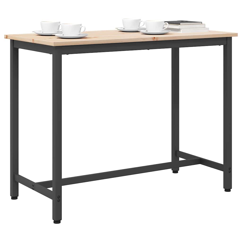 tavolo Naturale 100 x 50 x 77 cm Legno ingegnerizzato e acciaio