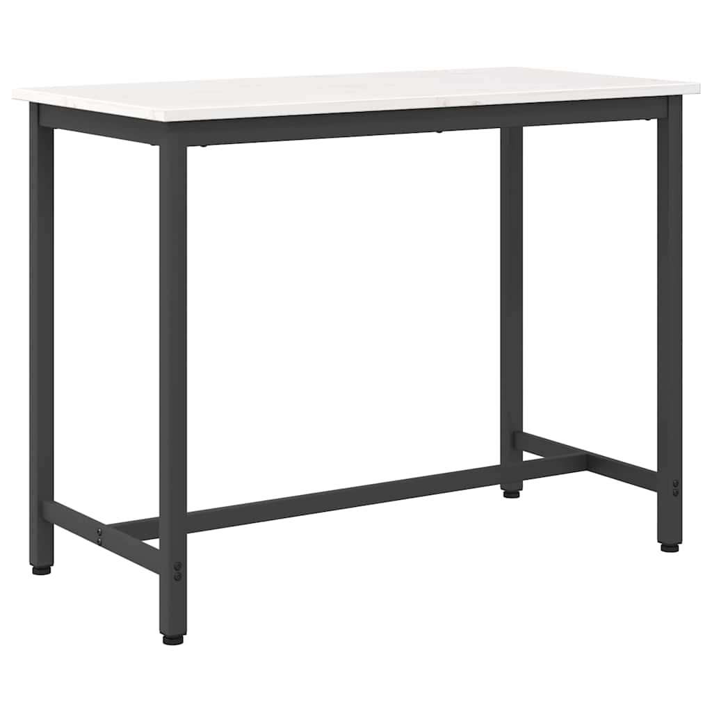 tavolo Bianco 100 x 50 x 77 cm Legno ingegnerizzato e acciaio