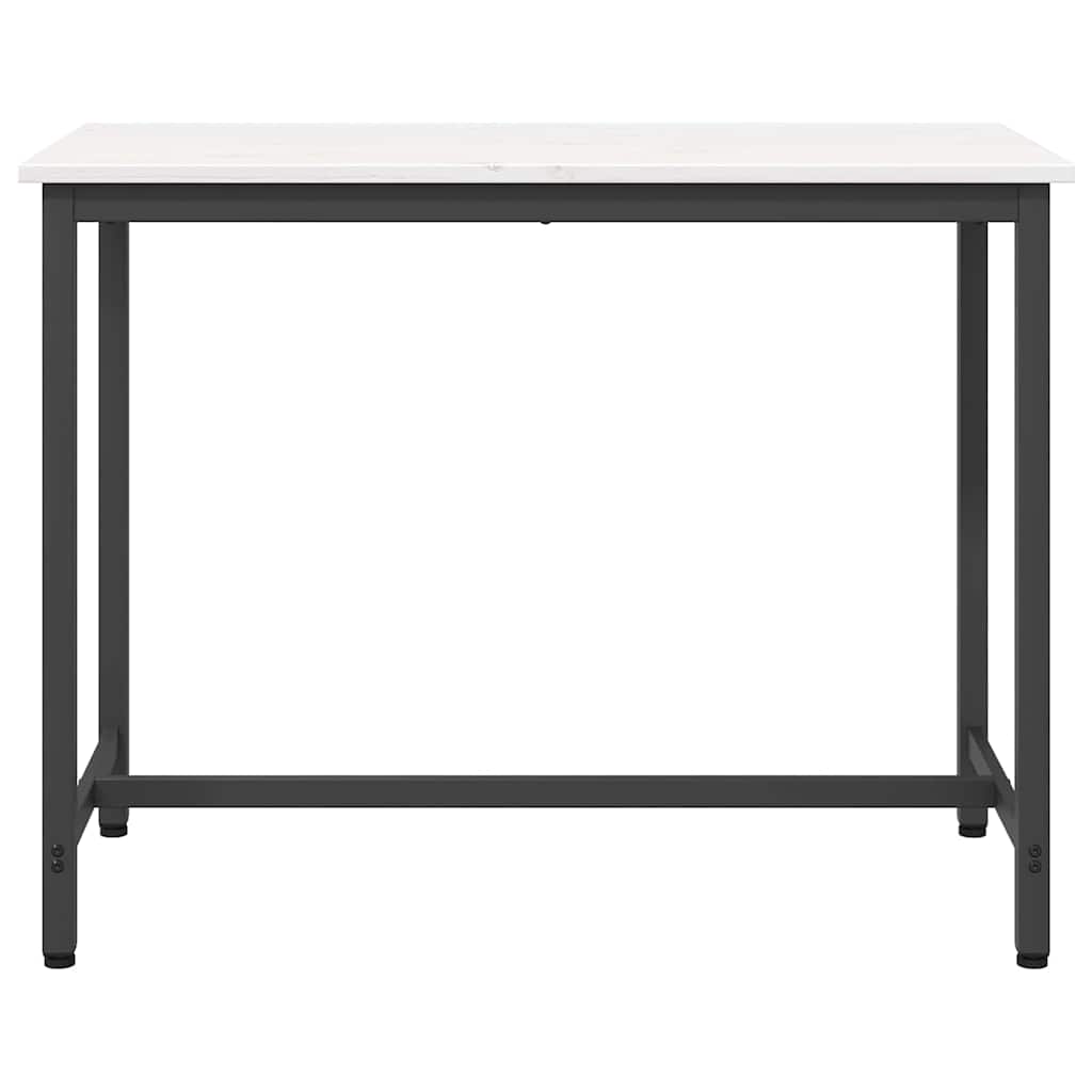tavolo Bianco 100 x 50 x 77 cm Legno ingegnerizzato e acciaio