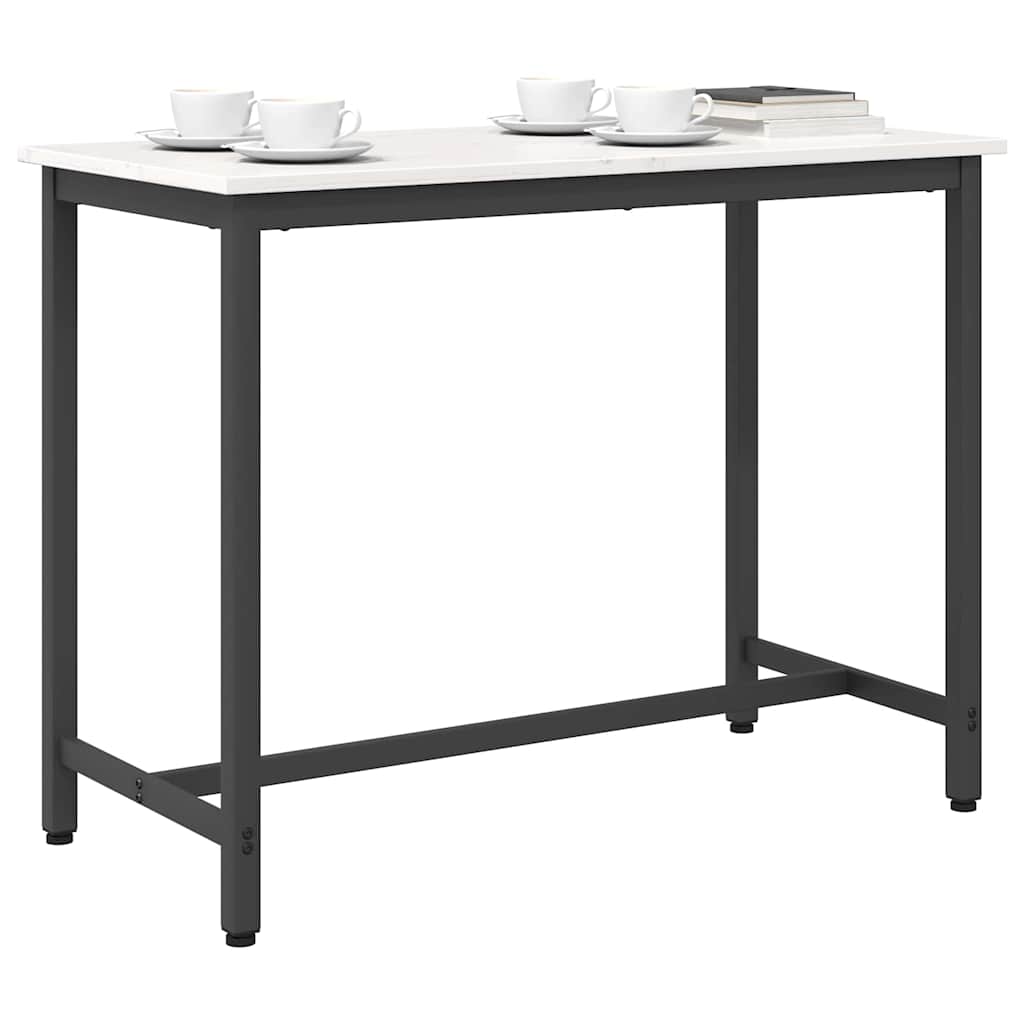 tavolo Bianco 100 x 50 x 77 cm Legno ingegnerizzato e acciaio