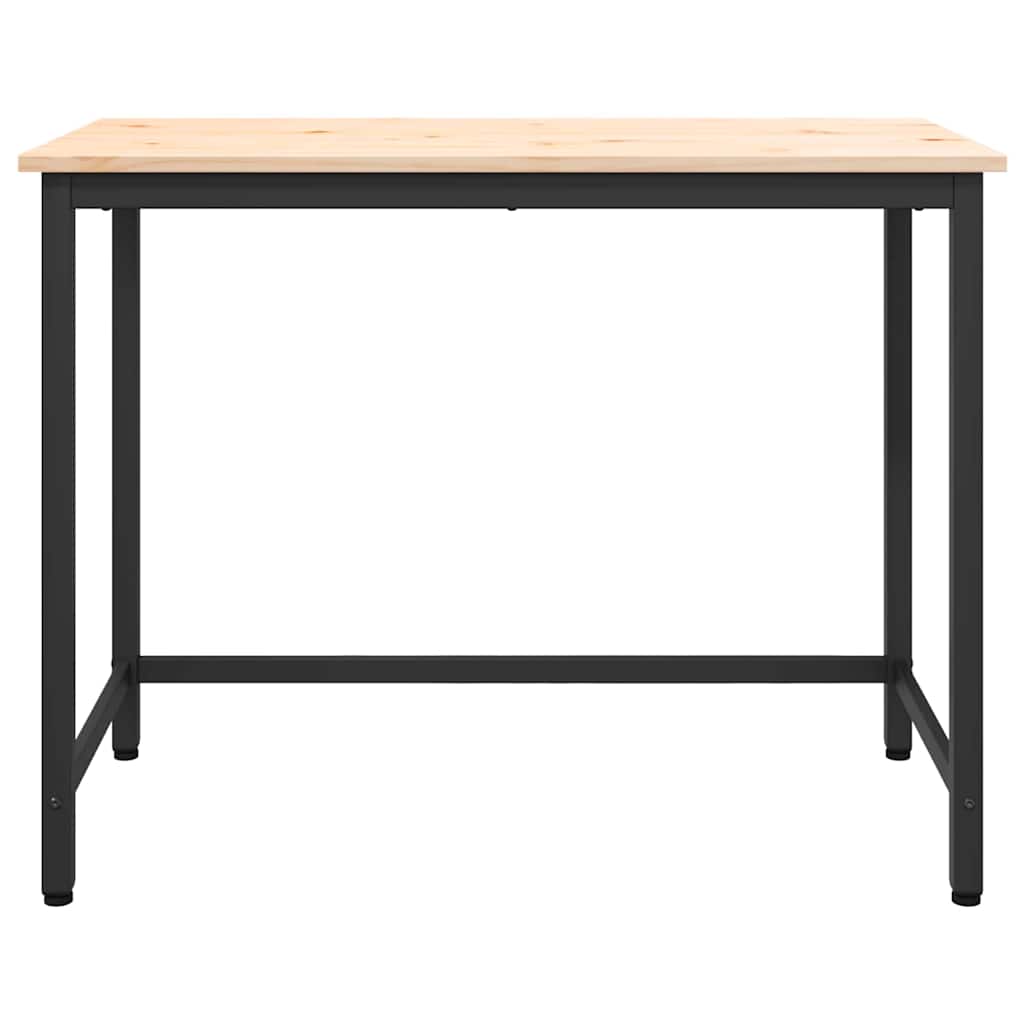 tavolo Naturale 100 x 50 x 77 cm Legno ingegnerizzato e acciaio
