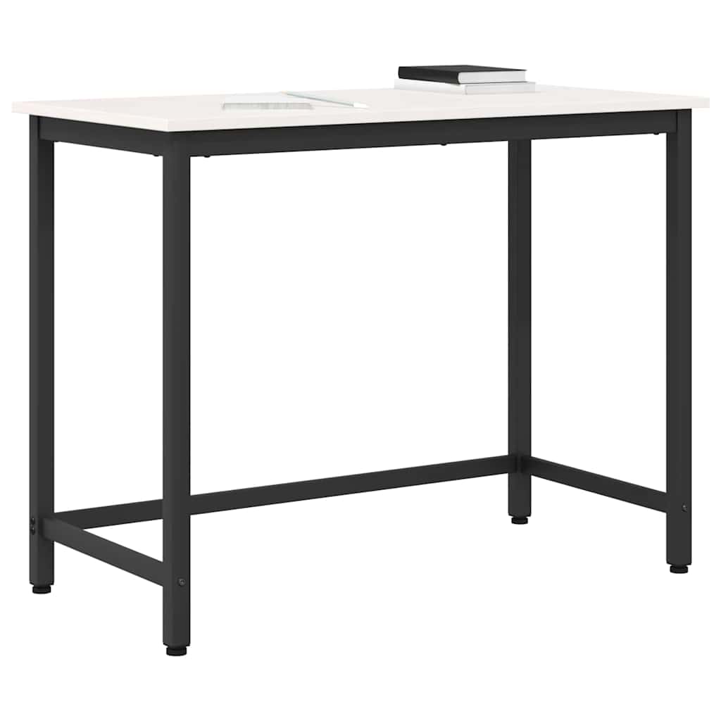 tavolo Bianco 100 x 50 x 77 cm Legno ingegnerizzato e acciaio