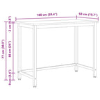 tavolo Bianco 100 x 50 x 77 cm Legno ingegnerizzato e acciaio
