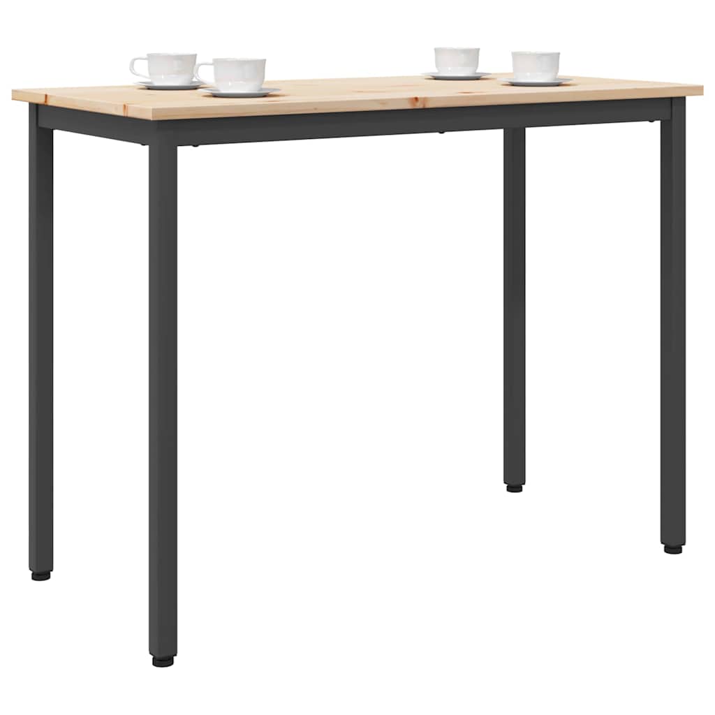 tavolo Naturale 100 x 50 x 77 cm Legno ingegnerizzato e acciaio