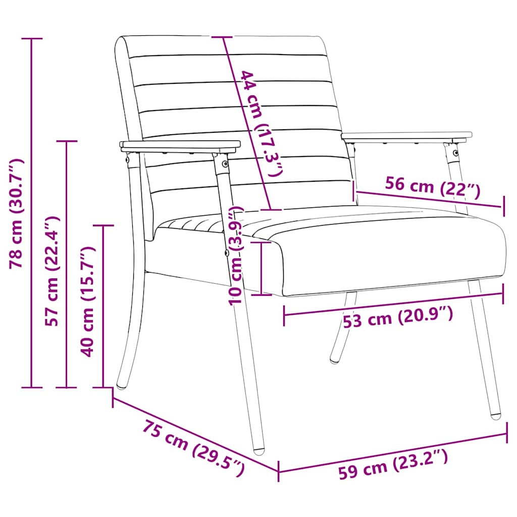 poltrona Grigio chiaro 59 x 75 x 78 cm Tessuto