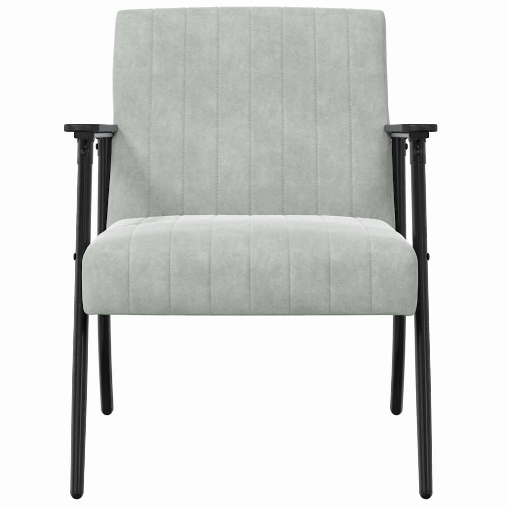 poltrona Grigio chiaro 59 x 75 x 78 cm Velluto