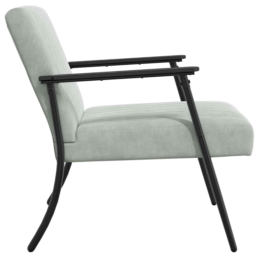 poltrona Grigio chiaro 59 x 75 x 78 cm Velluto