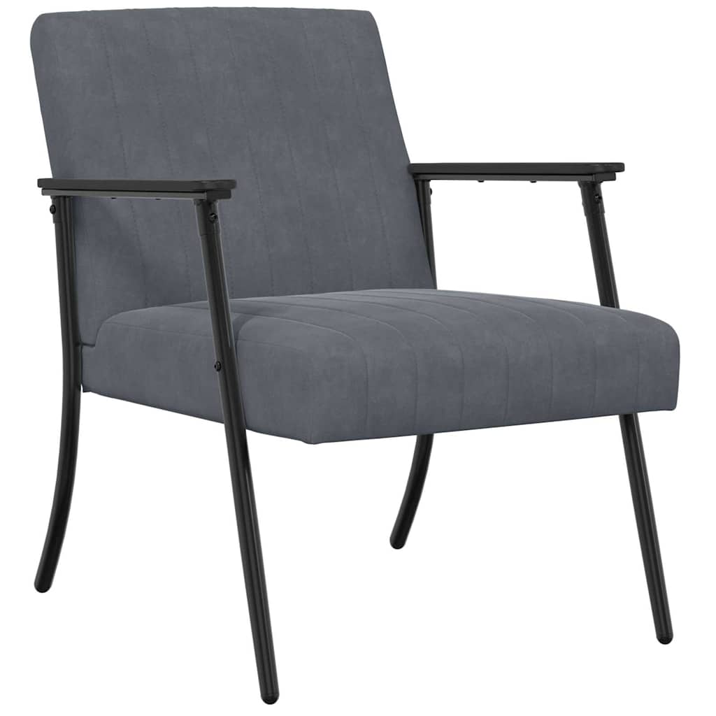 poltrona Grigio scuro 59 x 75 x 78 cm Velluto
