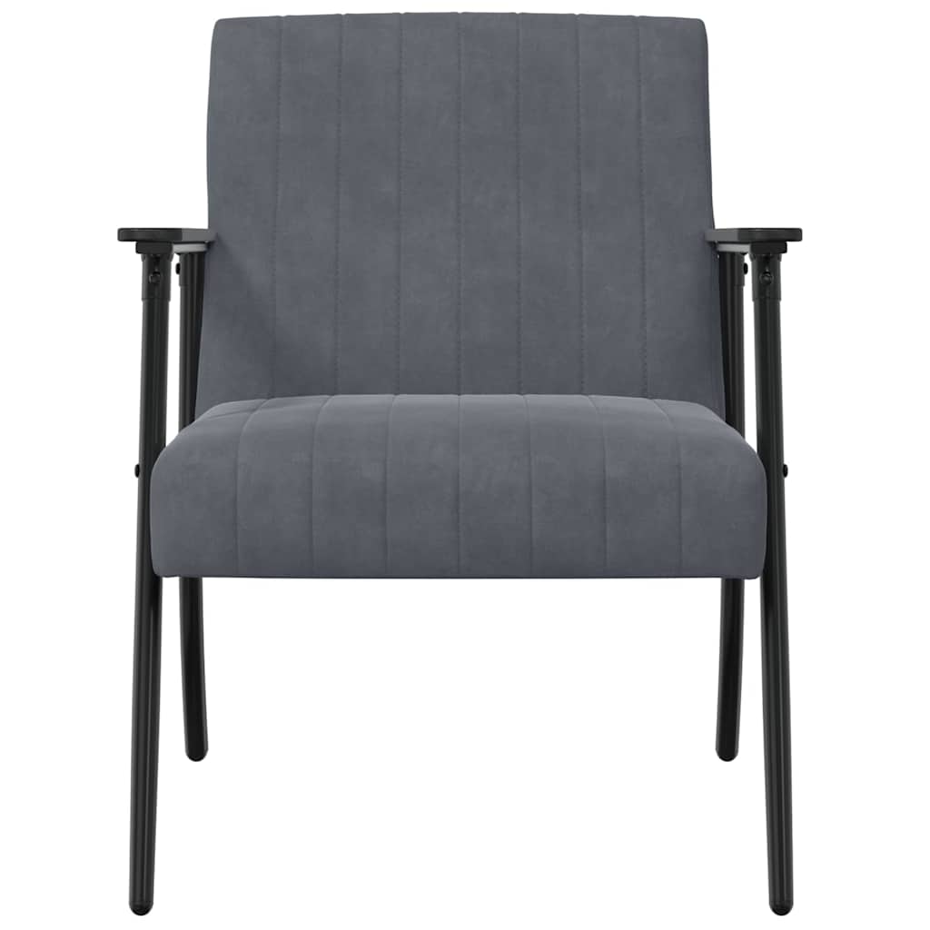 poltrona Grigio scuro 59 x 75 x 78 cm Velluto