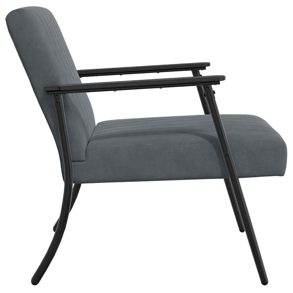 poltrona Grigio scuro 59 x 75 x 78 cm Velluto