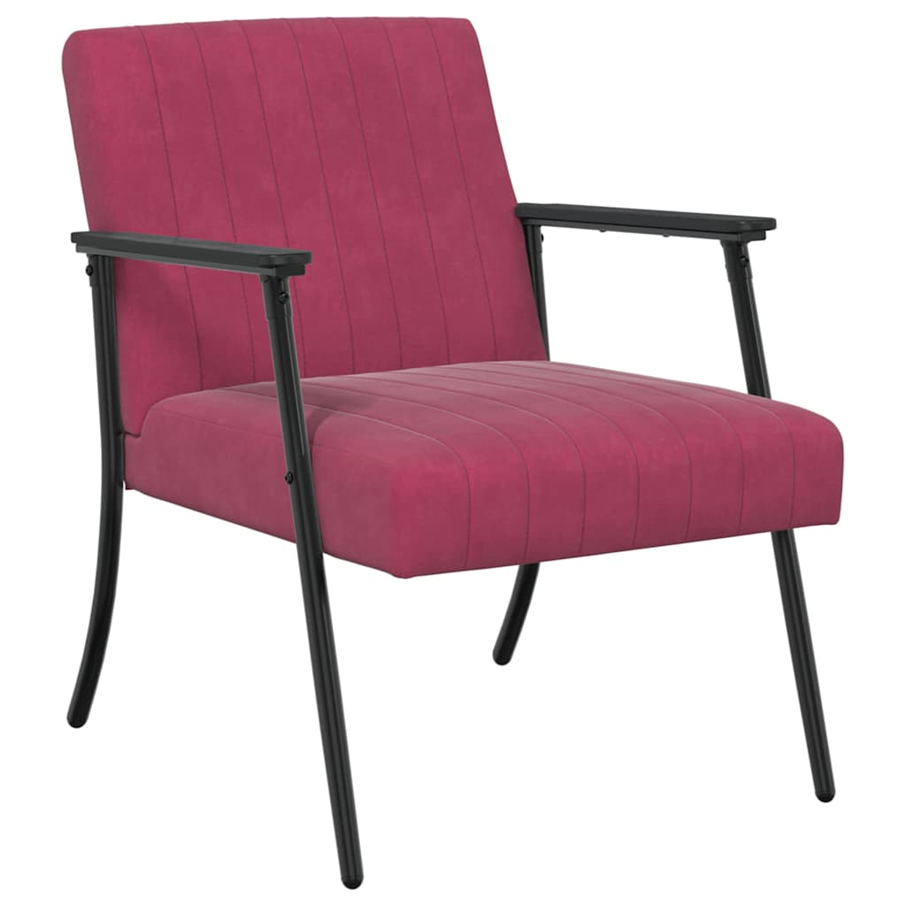poltrona Rosso Vino 59 x 75 x 78 cm Velluto