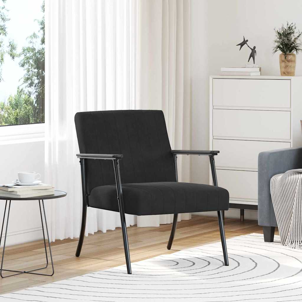 poltrona Nero 59 x 75 x 78 cm Velluto