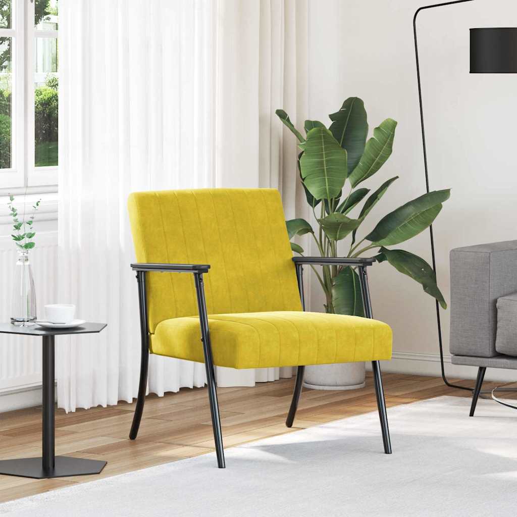 poltrona Giallo 59 x 75 x 78 cm Velluto