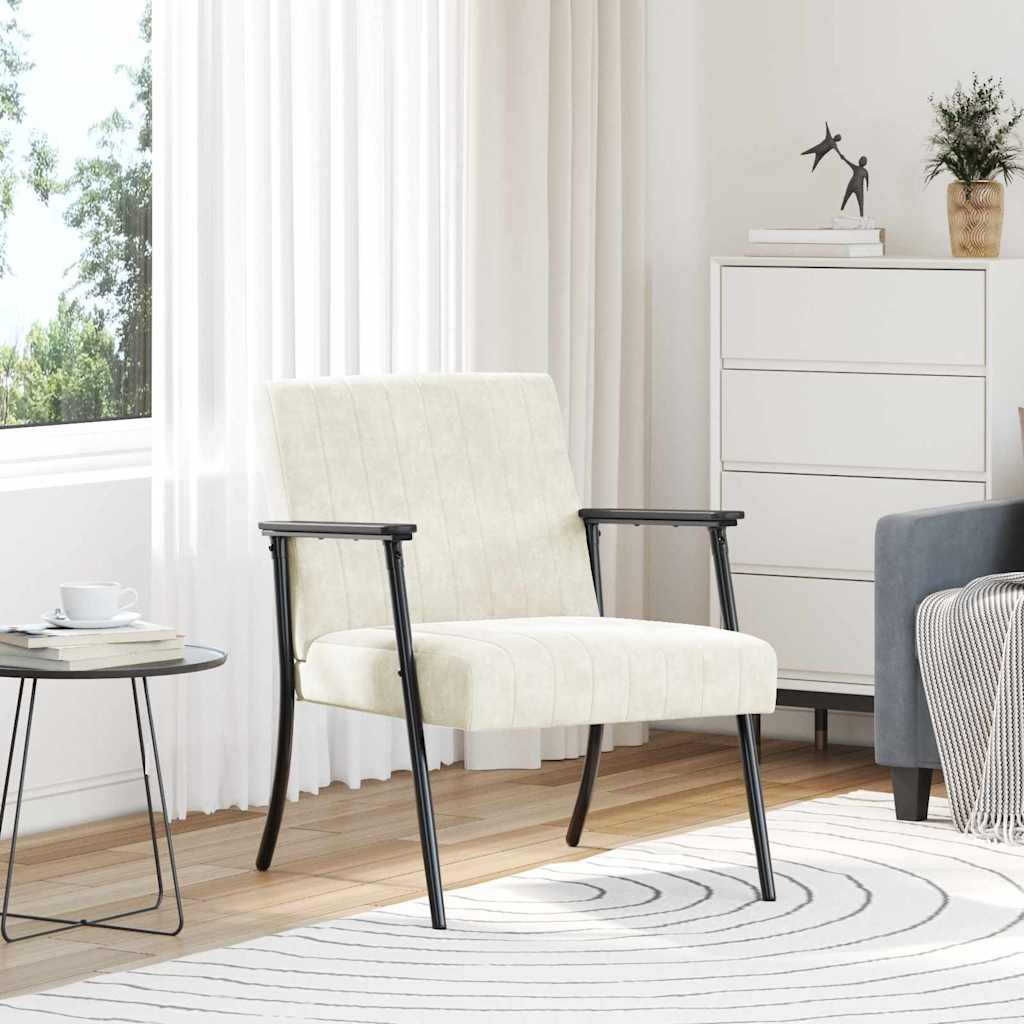 poltrona Crema 59 x 75 x 78 cm Velluto