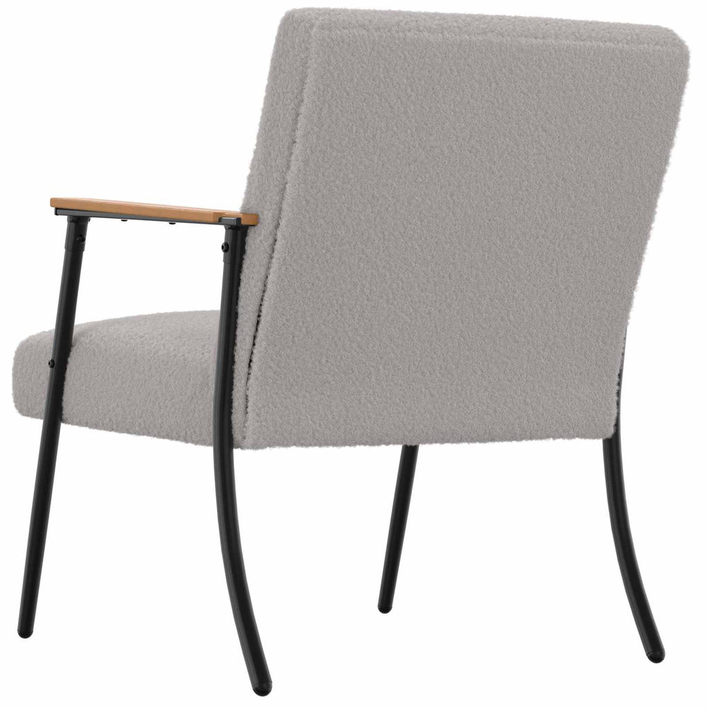 poltrona Grigio chiaro Tessuto simile alla lana ricci