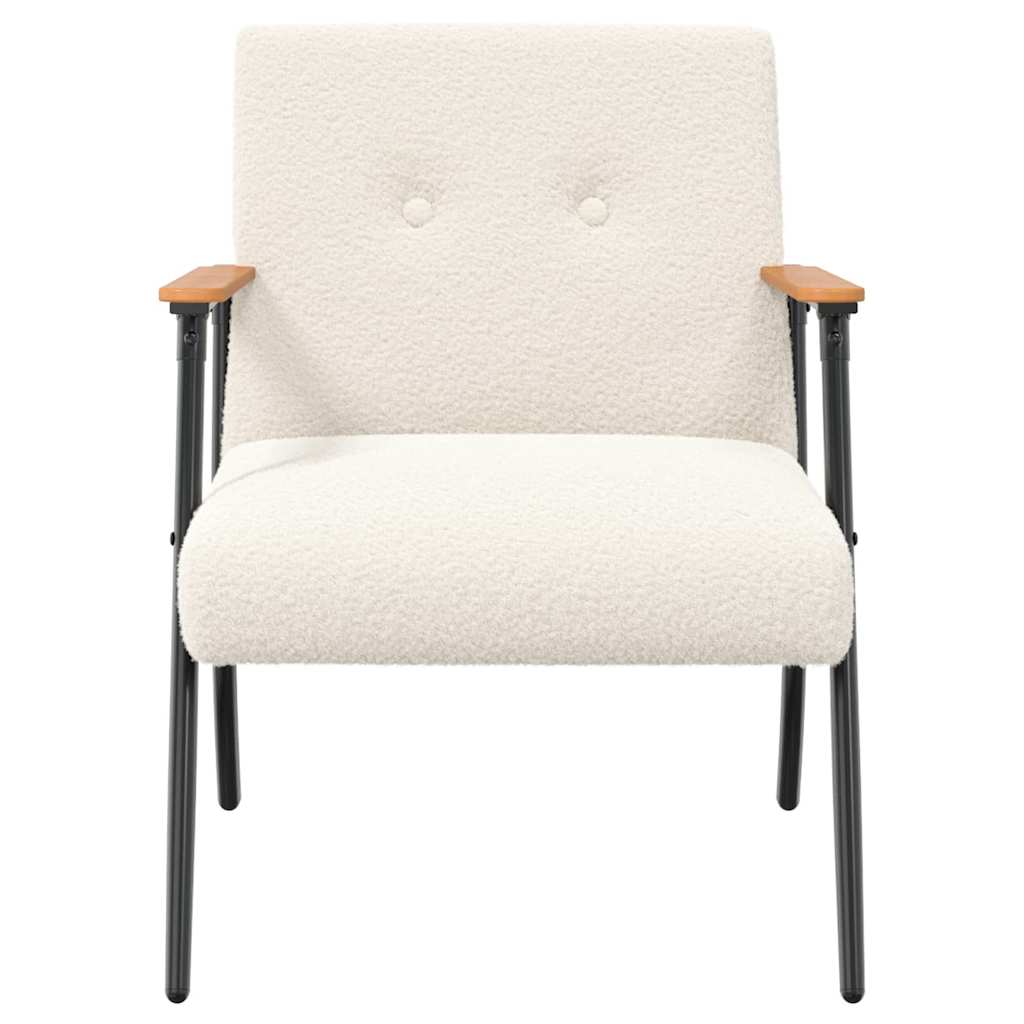 poltrona Crema Tessuto simile alla lana ricci