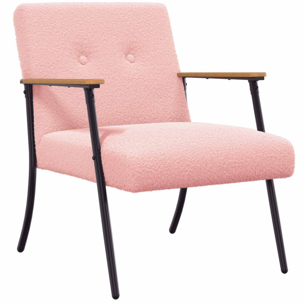 poltrona Rosa Tessuto simile alla lana ricci