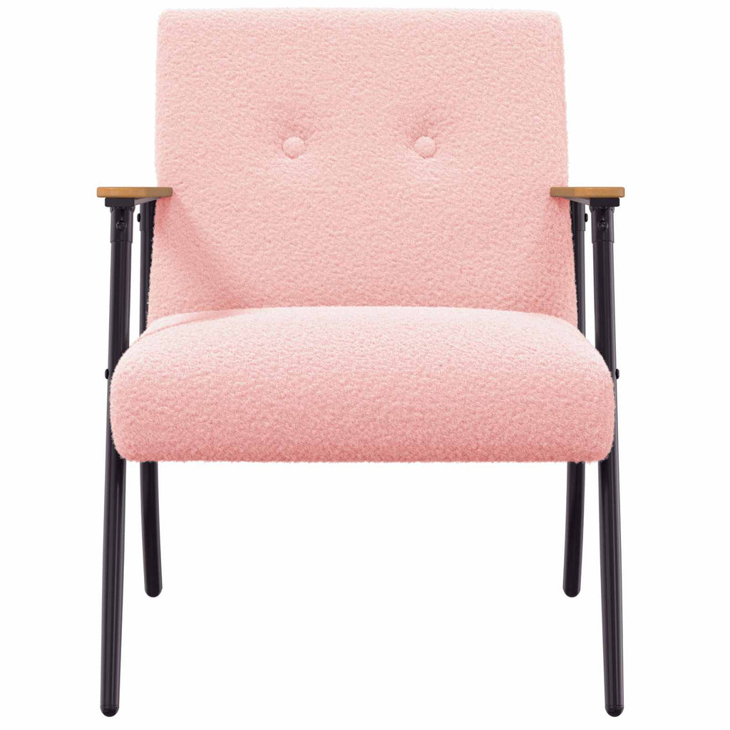 poltrona Rosa Tessuto simile alla lana ricci