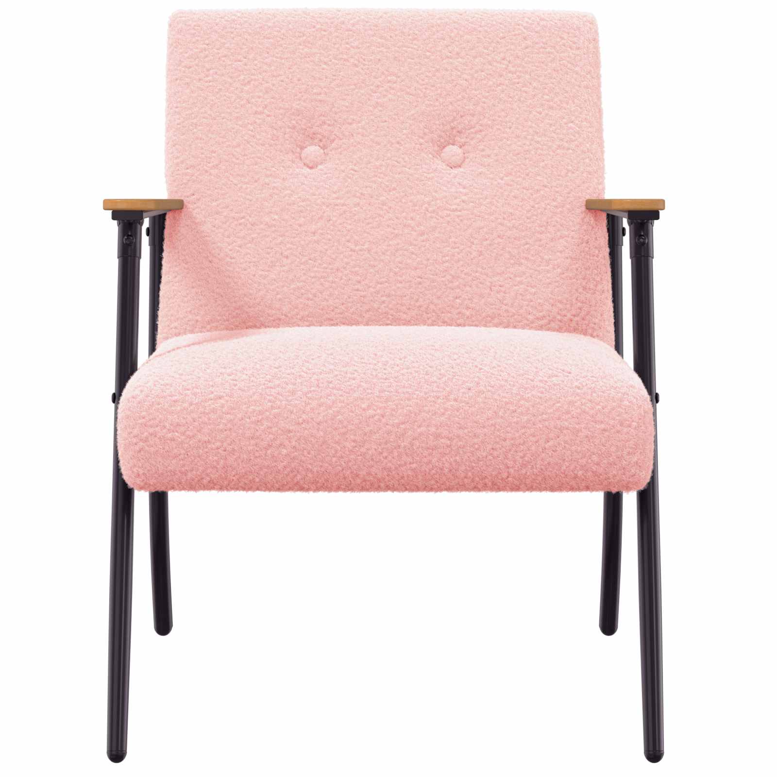 poltrona Rosa Tessuto simile alla lana ricci